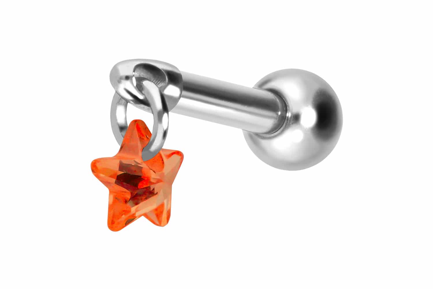 Titan Ohrpiercing mit Innengewinde KRISTALLSTERN